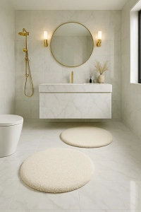 Yuvarlak Yumuşak Kaymaz Taban Peluş Yıkanabilir Banyo Oturma Odası Halı